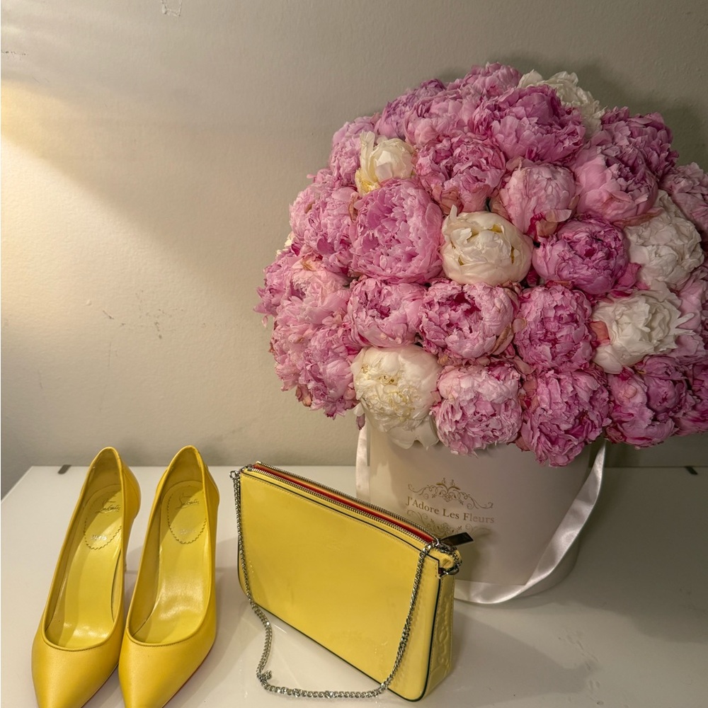 Louboutin Yellow Pumps and Purse Set